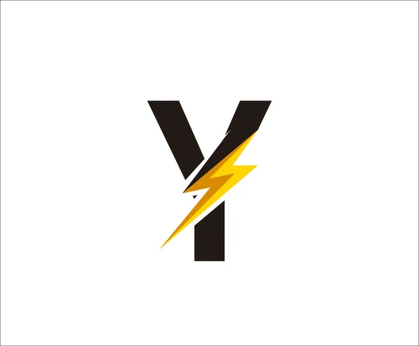 Logotipo Eléctrico Letra Flash Power — Vector de stock