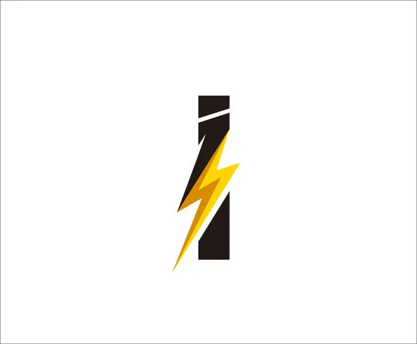 電気Iフラッシュパワーレターロゴ — ストックベクタ