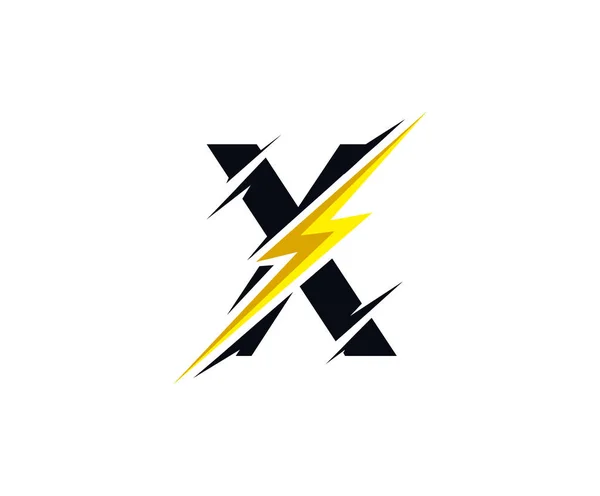 Elétrica Flash Bolt Letra Logotipo — Vetor de Stock