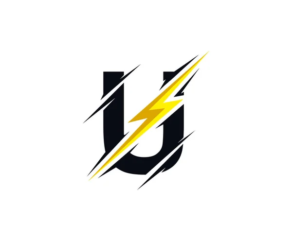 Elektrisk Flash Bolt Brev Logotyp — Stock vektor