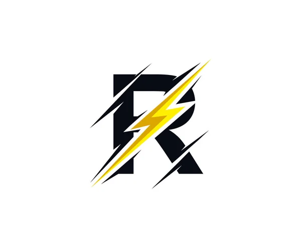 Elektronik Flash Bolt Harf Logosu — Stok Vektör