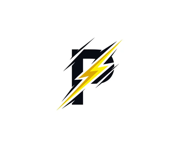 Elektrisk Flash Bolt Brev Logotyp — Stock vektor
