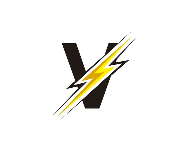 Logotipo Eléctrico Flash Letter — Archivo Imágenes Vectoriales