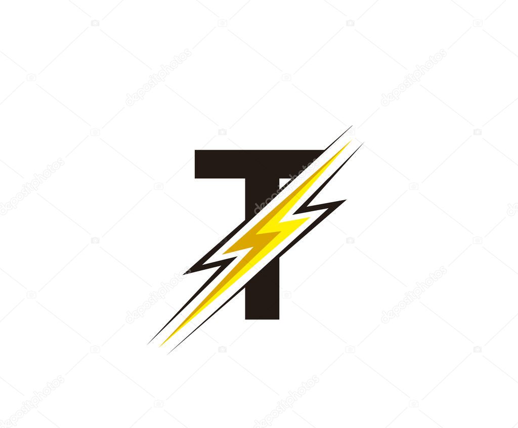 Electric T Flash Letter Logo