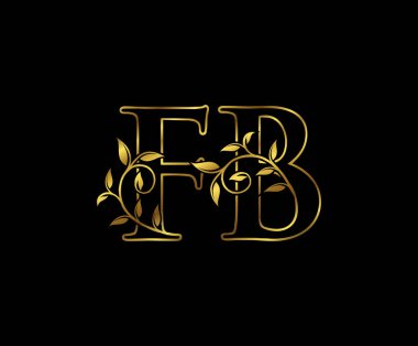 Altın FB Çiçek Harfleri Logosu