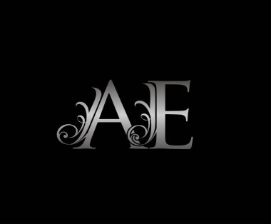 Klasik Harf AE Çiçekli Gümüş El Logo Tasarımı