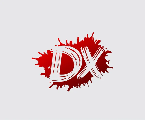 红水花Dx字母标志设计 — 图库矢量图片