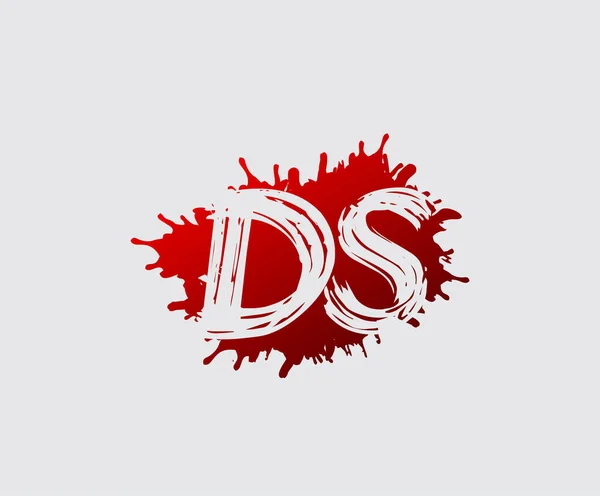Kırmızı Sıçrama Mektup Logosu Tasarımı — Stok Vektör