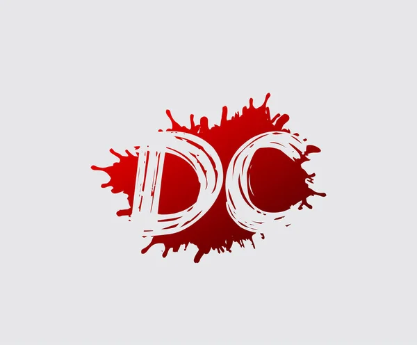 红色水花Dc字母标志设计 — 图库矢量图片