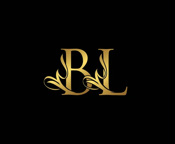 Золотий Logo Розкіш Letter Flourishes Design Vector — стоковий вектор