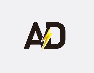 AD Harfi Flash Güç Logosu