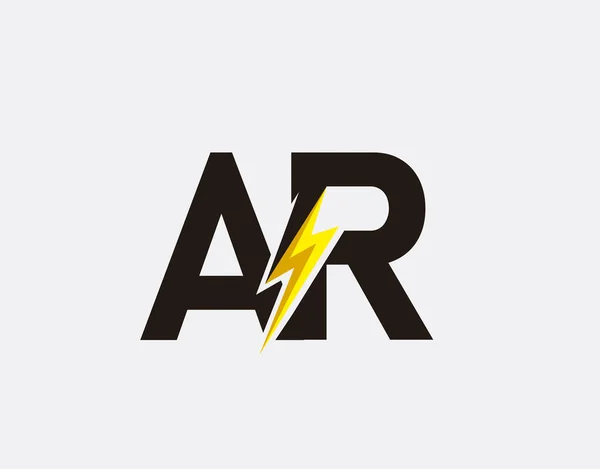 Elektrisk Bokstav Flash Bolt Logotyp — Stock vektor