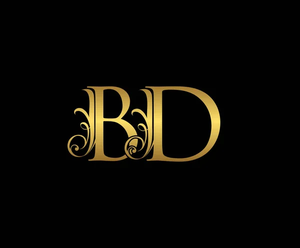 Gyllene Brev Logotypen Initial Och Design Vector Luxury Gold Color — Stock vektor