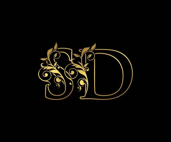 Carta Oro Logo Icono Letra Inicial Diseño Vector Luxury Gold — Archivo Imágenes Vectoriales