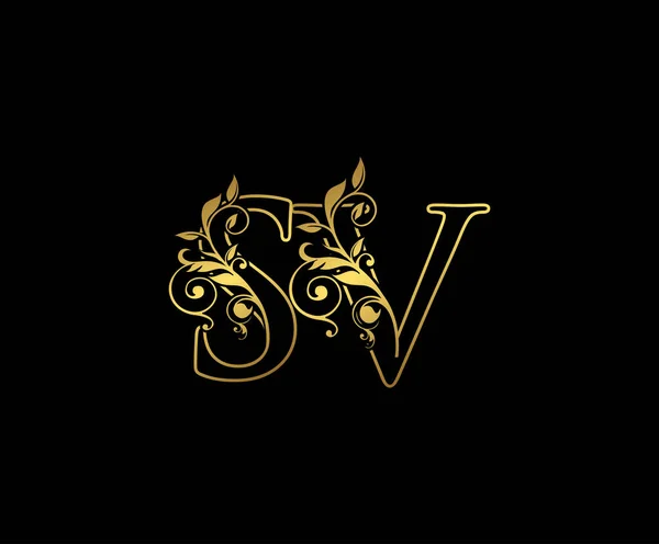 Zlaté Písmeno Ikona Loga Počáteční Písmeno Design Vektor Luxusní Zlatá — Stockový vektor