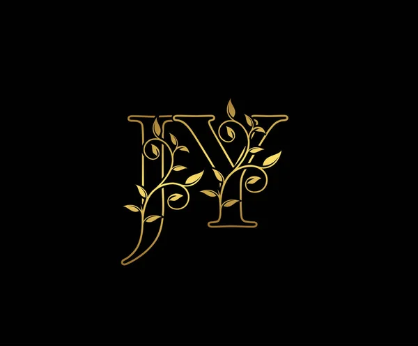 Golden Letter Logo Icon Initial Letter Design Vector Luxury Gold — Stock Vector