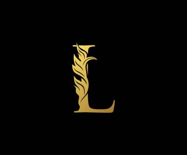 Lüks L Mektup Logosu, şık Yapraklar Şekli Butik, Mücevher, Güzellik Salonu, Kozmetik, Spa, Otel ve Restoran için mükemmel bir tasarım..