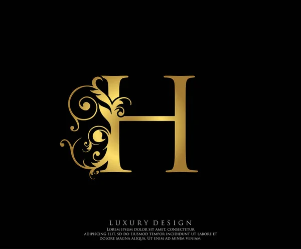 Золотий Лист Розкішна Краса Процвітає Логотип Монограми Прикраси Ідеально Підходить — стоковий вектор