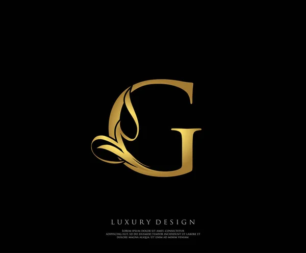 Letter Vintage Luxury Gold Logo Print Monogram Initialen Postzegel Lijn — Stockvector