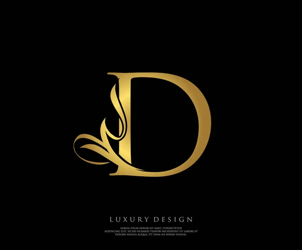 Lettre Vintage Luxury Gold Logo Print Initiales Monogramme Timbre Ligne — Image vectorielle