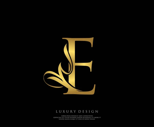 Letter Vintage Luxury Gold Logo Print Monogram Initialen Postzegel Lijn — Stockvector