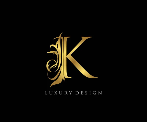 Letter Design Vector Luxe Goud Kleur Print Monogram Initialen Postzegel — Stockvector