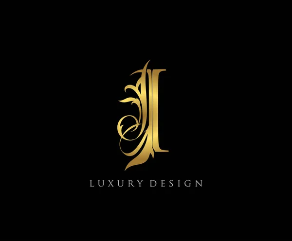 Letter Design Vector Luxury Gold Color Print Monogram Initials Stamp — Stock Vector