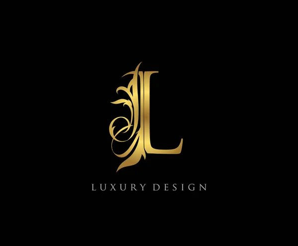 Letter Design Vector Luxury Gold Color Print Monogram Initials Stamp — Stock Vector