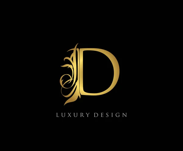 Arany Levél Luxury Logo — Stock Vector