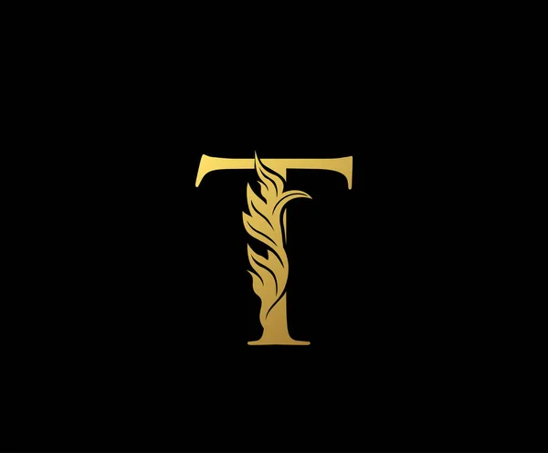 Letter Design Vector Luxury Gold Color Print Monogram Initials Stamp — 스톡 벡터