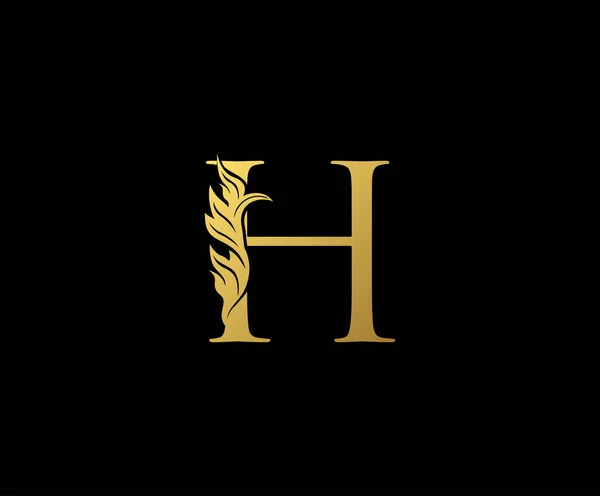 Lettre Design Vector Luxury Gold Color Print Initiales Monogramme Timbre — Image vectorielle