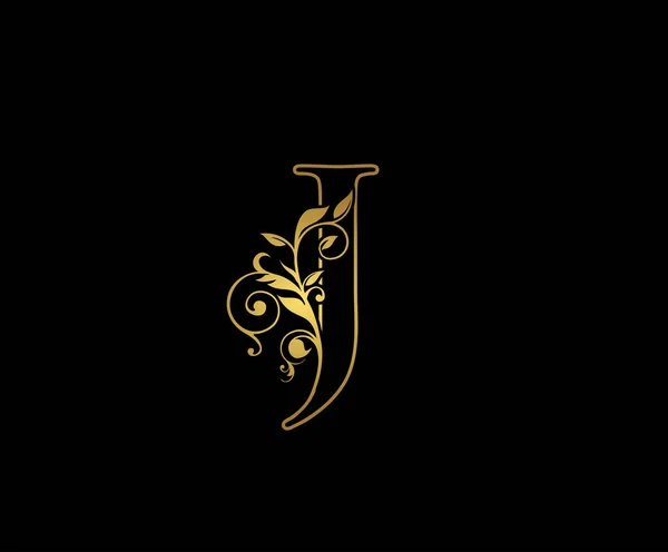 Ícone Logotipo Letra Dourada Carta Inicial Design Vector Luxury Gold — Vetor de Stock