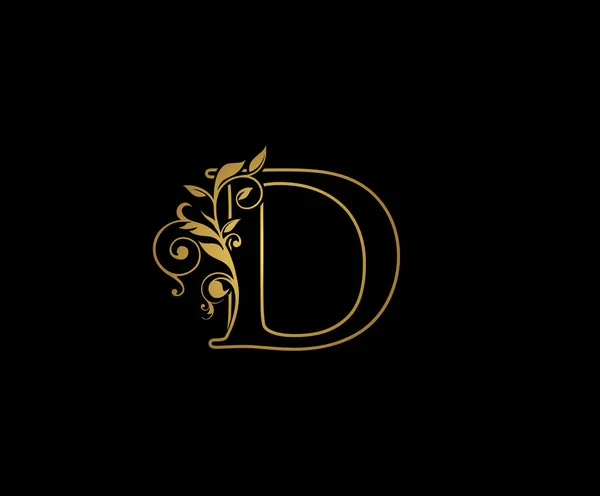 Den Gyllene Bokstaven Logotypen Inledande Bokstav Design Vector Luxury Gold — Stock vektor