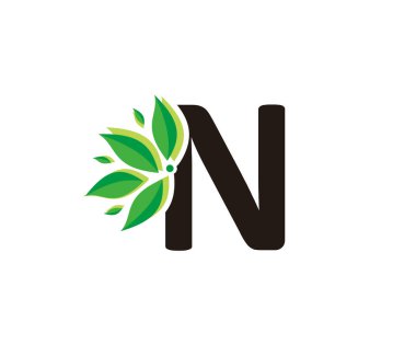 Yeşil Yapraklar ve Harf Doğal Logo