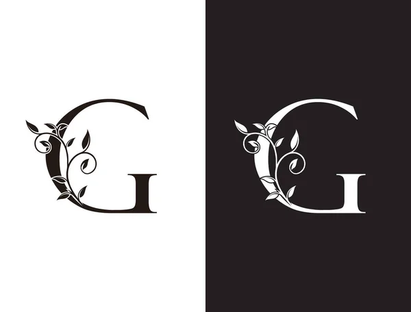 Klasyczne Logo Literowe Black Klasycznym Kwiatowym Wzorem Idealny Dla Boutique — Wektor stockowy