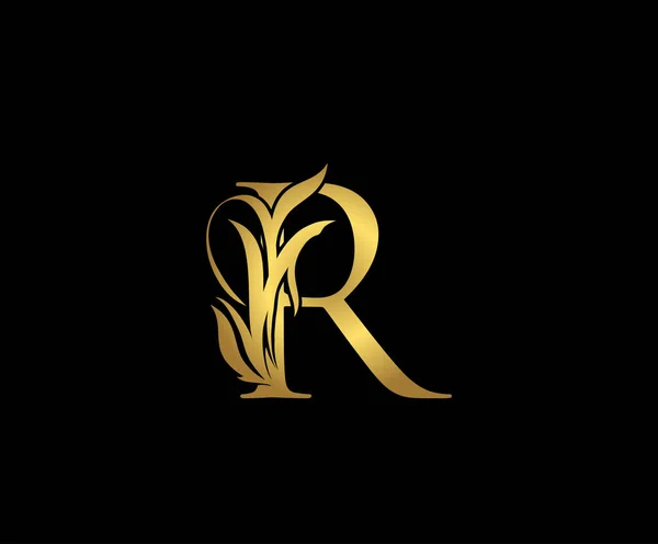 List Klasą Logo Icon Początkowa Litera Design Vector Luxury Gold — Wektor stockowy