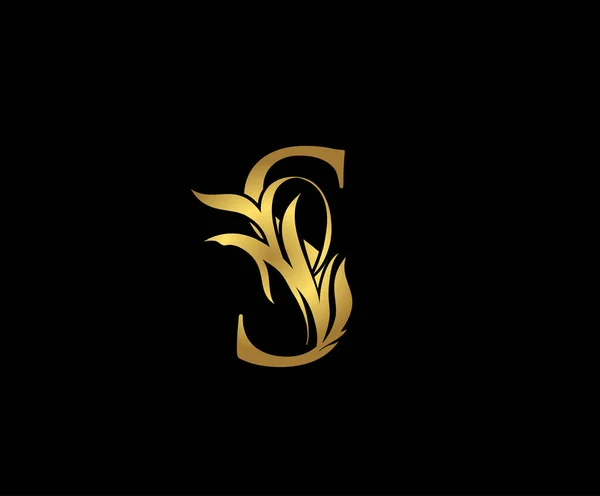 Elegante Letra Logo Ícone Carta Inicial Design Vector Luxury Gold — Vetor de Stock