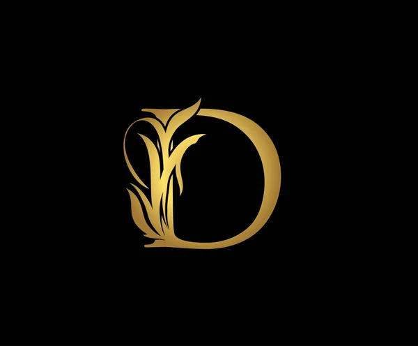Harfi Logo Simgesi Başlangıç Harfi Tasarım Vektörü Lüks Altın Renk — Stok Vektör