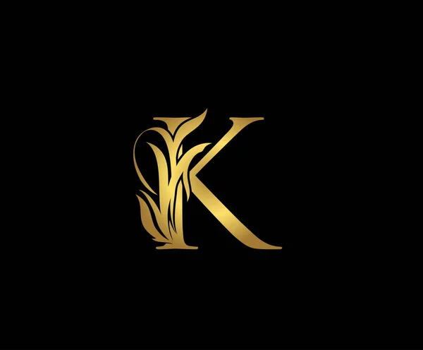 Класична Літера Піктограма Логотипу Початкова Літера Дизайн Вектор Розкішний Золотий — стоковий вектор
