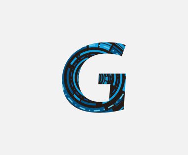 Soyut Dijital Tekno G Harf Simgesi Simgesi