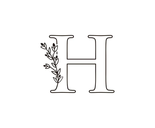 Vintage Carta Logotipo Luxo Carta Com Design Elegante Forma Floral —  Vetores de Stock