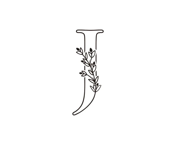Logotipo Lujo Vintage Letter Letra Con Diseño Floral Elegante Forma — Vector de stock