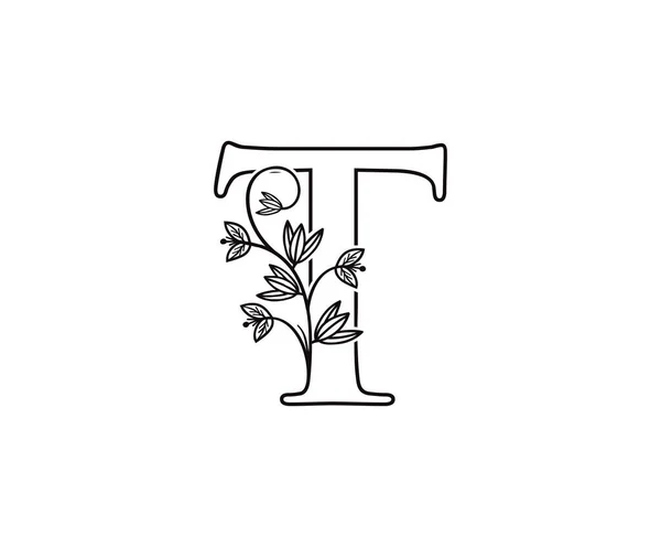 Vintage Letra Logotipo Lujo Letra Con Diseño Floral Elegante Perfecto — Archivo Imágenes Vectoriales