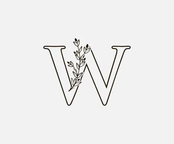 Vintage Floral Letter Logo Letter Design Vector Mit Schwarzer Farbe — Stockvektor