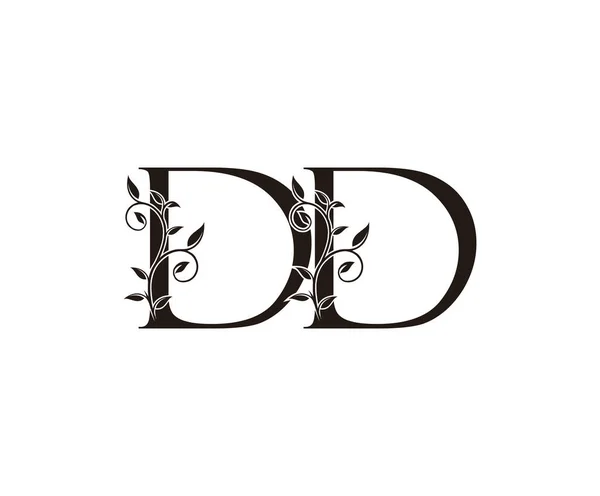 Classy Floral Letter Logo Vintage Luxus Vektor Design Koncepció Vázlatos — Stock Vector