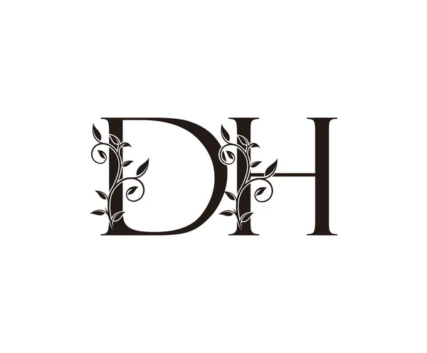Класичний Квітковий Логотип Letter Вінтажний Концепт Розкішного Векторного Дизайну Контурний — стоковий вектор