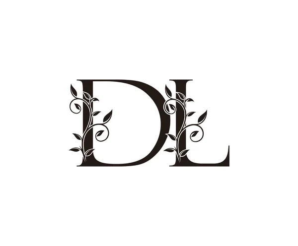 Classy Floral Letter Logo Vintage Conceito Design Vetor Luxo Esboço — Vetor de Stock