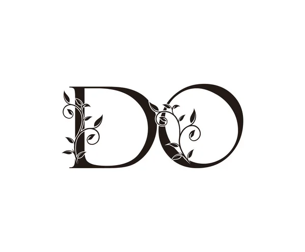 Klas Çiçekli Mektup Logosu Klasik Lüks Vektör Tasarımı Kavramı Çiçek — Stok Vektör