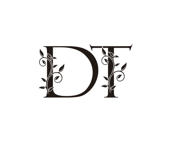 Classy Floral Letter Logo Vintage Luxus Vektor Design Koncepció Vázlatos — Stock Vector