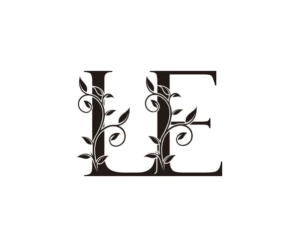 Classy Floral Letter Logo Vintage Design Vectoriel Luxe Lettre Contour — Image vectorielle